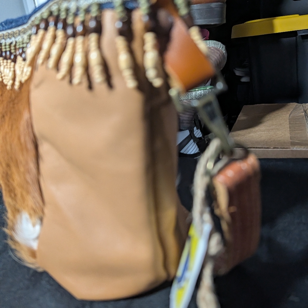 Marla Rella(Local Designer) Cowhide leather purse with beaded fringe #boho #west - Picture 4 of 9